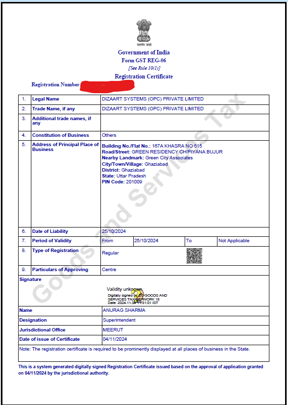 GST Certificate